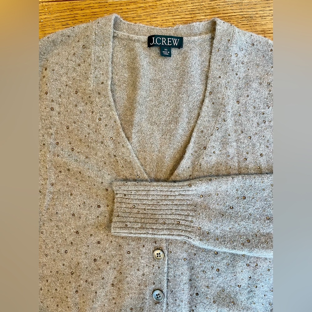 J. Crew sparkle cardigan sweater in Supersoft yarn